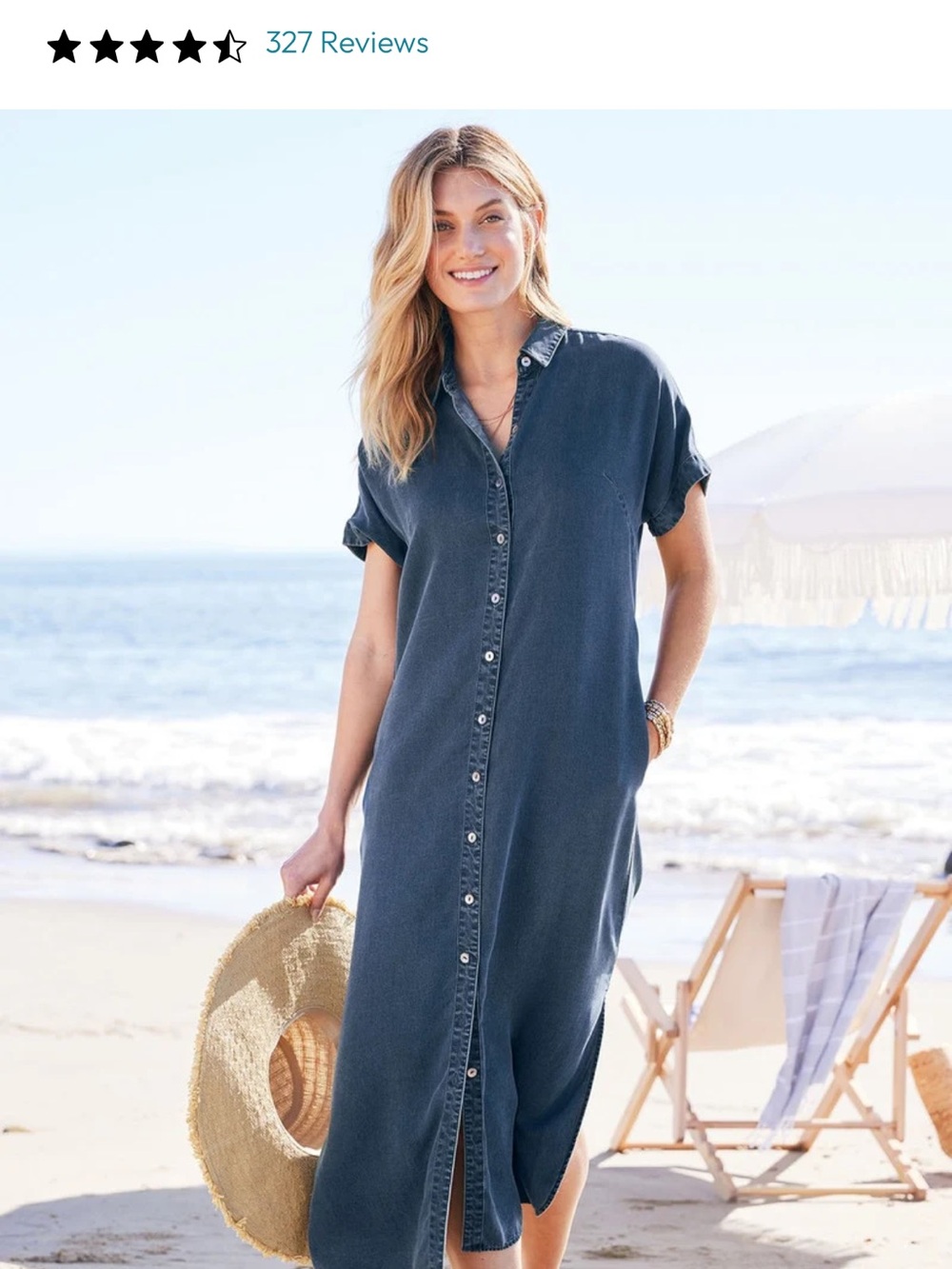Soft surroundings best seller Je vuex midi dress shirt size PL buttery fabric